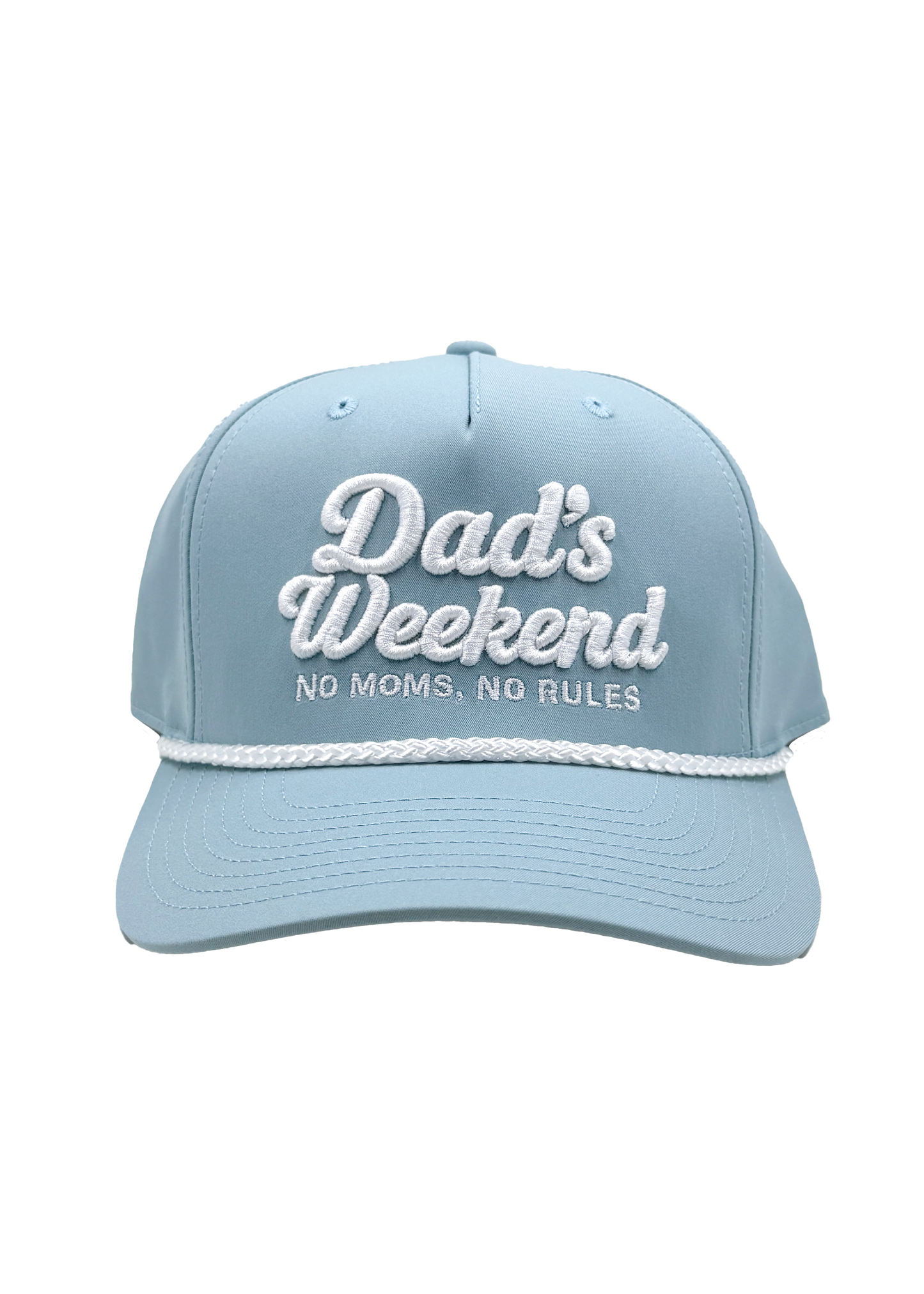 No Moms, No Rules Rope Hat - Baby Blue