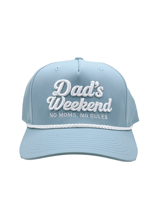 No Moms, No Rules Rope Hat - Baby Blue